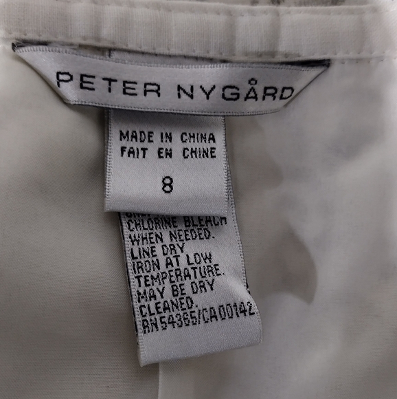 Peter Nygard Linen Blend Embroidered Floral Pleated Skirt Women's 8 Cream Retro - Picture 8 of 9